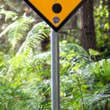 黄色と黒の注意を促す道路標識