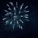 夜空に大きく開く花火