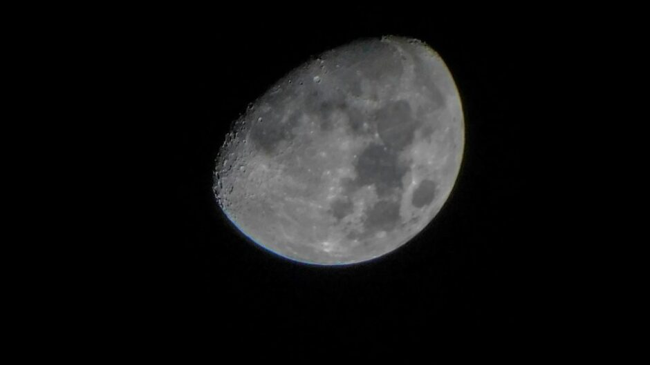 the moon, almost full